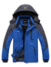 Blue Men's Waterproof Ski Jacket Fleece Winter Coat Windproof Rain Jacket