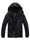 Black Men's Waterproof Ski Jacket Fleece Winter Coat Windproof Rain Jacket