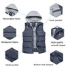 Men's Winter Quilted Vest Removable Hooded Sleeveless Gilet