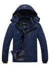 Navy Men's Waterproof Ski Jacket Fleece Winter Coat Windproof Rain Jacket