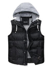 Black hooded puffer vest
