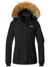 Black Womens Winter Coats Heavy Snow Jacket Ski Insulated Parka Waterproof