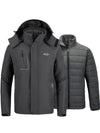 Men's 3-in-1 Ski Jacket Hooded Waterproof Warm Winter Coat
