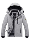 Grey Men's Waterproof Ski Jacket Fleece Winter Coat Windproof Rain Jacket