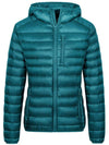 wantdo womens packable hooded down jacket turquoise