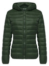 Olive wantdo women's hooded packable ultra light weight short down jacket