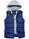 wantdo women's quilted puffer padded jacket with hood Sapphire Blue