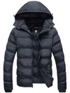 DarkGrey Men's Puffer Jacket Winter Coat with Removable Hood
