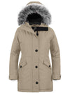 Women's Warm Winter Coat Waterproof Parka Long Puffer Jacket with Faux Fur Hood