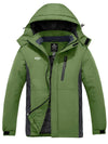Men's Detachable Hood Waterproof Windbreaker Fleece Ski Jacket