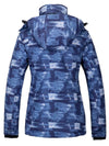 Women's Waterproof Ski Jacket Windproof Colorful Print Sealed Seams Rain Coat