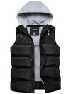 Men's Winter Quilted Vest Removable Hooded Sleeveless Gilet