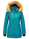 women's winter coats with fur hoods blue