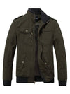Men's Military Casual Jacket Stand Collar Cotton Jacket